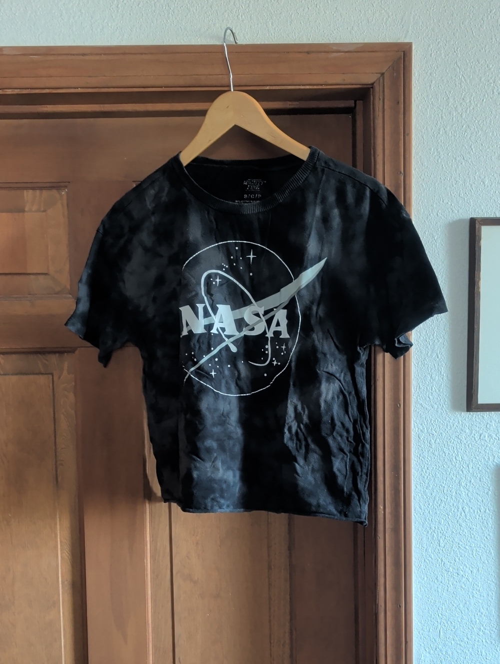 Mighty Fine Black Graphic Tee with White NASA Logo
